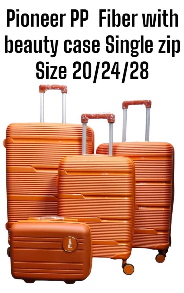 4 IN 1 PIONEER PP RUBBER SUITCASE WITH BEAUTY CASE - Single Zip,Made of high-quality materials,Sleek and stylish design,4-in-1 design,Hard outer shell for protection From Scratch, Number of compartmen