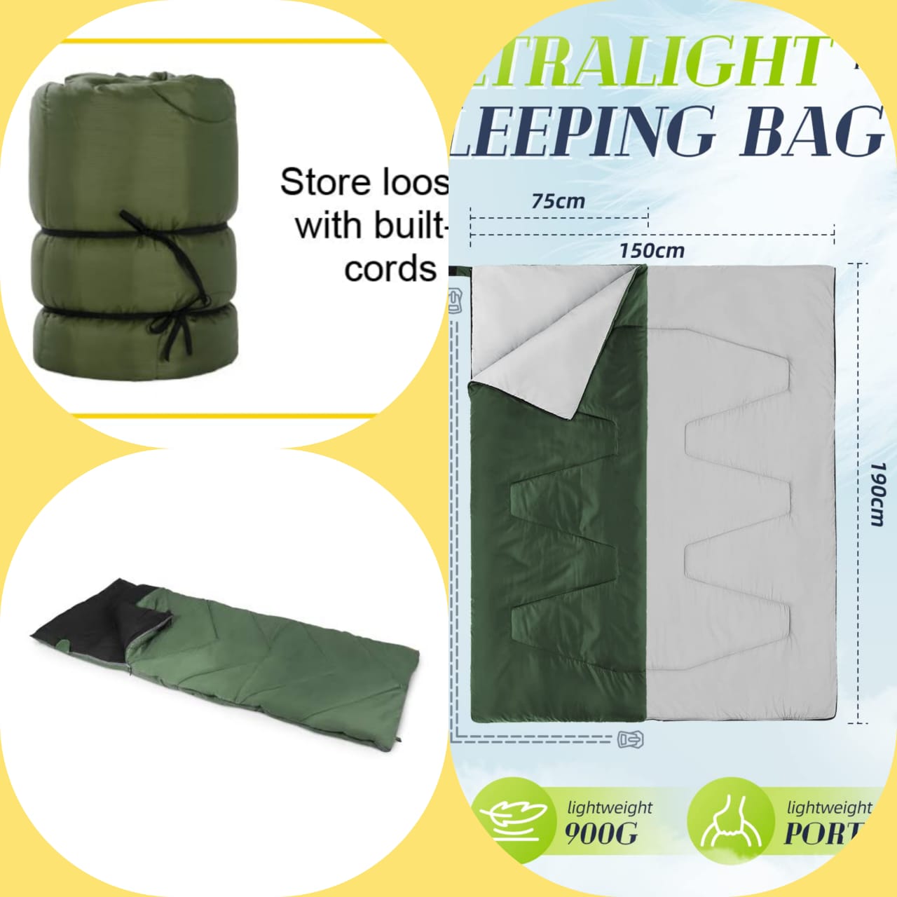 COMFORTABLE AND PORTABLE CAMPING SLEEPING BAG - waterproof materials to keep you dry in wet conditions, mosquito-repellent fabrics to deter pesky insects.