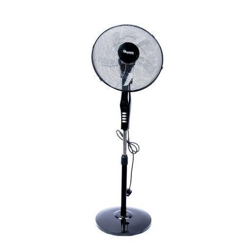 RAMTONS RM/572 Black Econo Standing Fan – 3-Speed Powerful Cooling, Adjustable height and oscillation for full-room air circulation, Sleek black design to complement any room décor.
