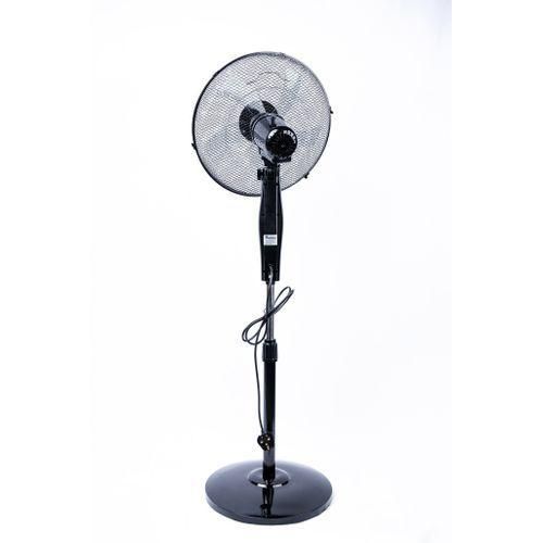 RAMTONS RM/572 Black Econo Standing Fan – 3-Speed Powerful Cooling, Adjustable height and oscillation for full-room air circulation, Sleek black design to complement any room décor.