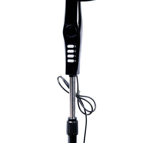 RAMTONS RM/572 Black Econo Standing Fan – 3-Speed Powerful Cooling, Adjustable height and oscillation for full-room air circulation, Sleek black design to complement any room décor.