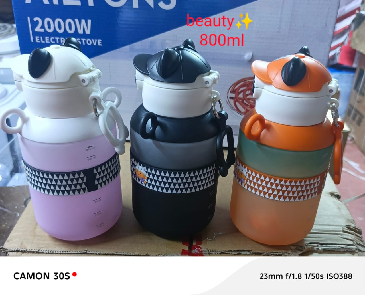 800ml Bear-Themed Water Bottle – Cute & Durable Kids’ Bottle, Fun and playful for kids and teens