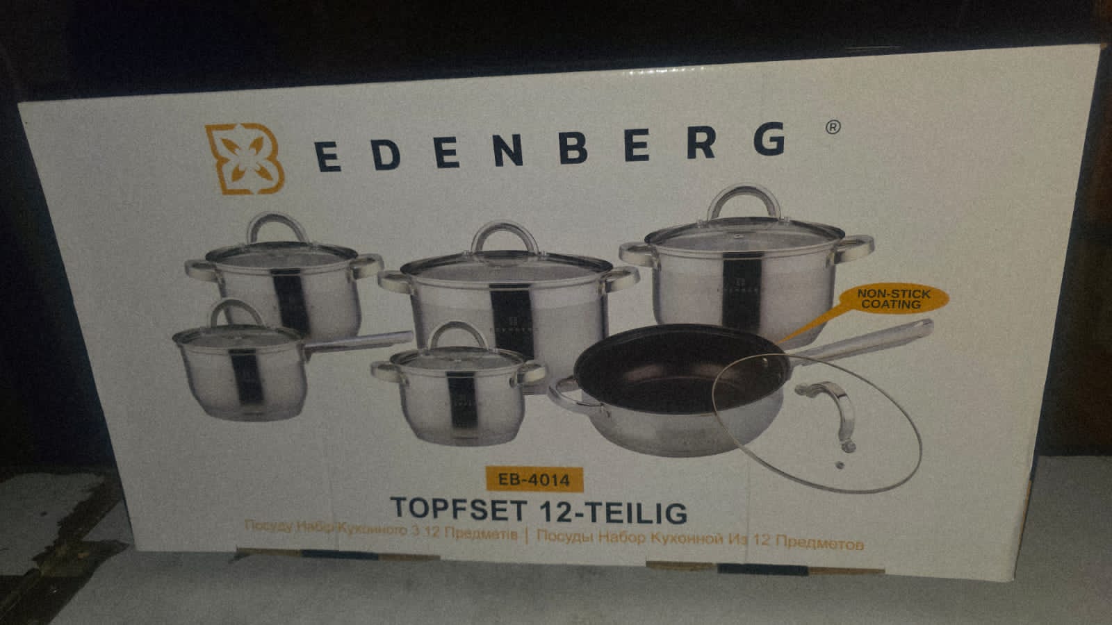 Edenberg 12-Piece Cookware Set with Pan – Premium Nonstick Kitchen Set,  High-Grade Nonstick Coating for Easy Cooking & Cleaning, Durable, Long-Lasting Construction