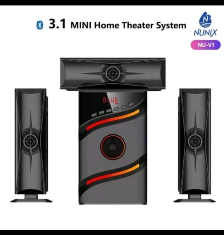 NU-V1 Home Theater 1322 Speaker System – Immersive Sound Experience, Delivers clear, high-quality sound for movies, music, and games, Bluetooth, AUX, USB, and optical input for versatile use.