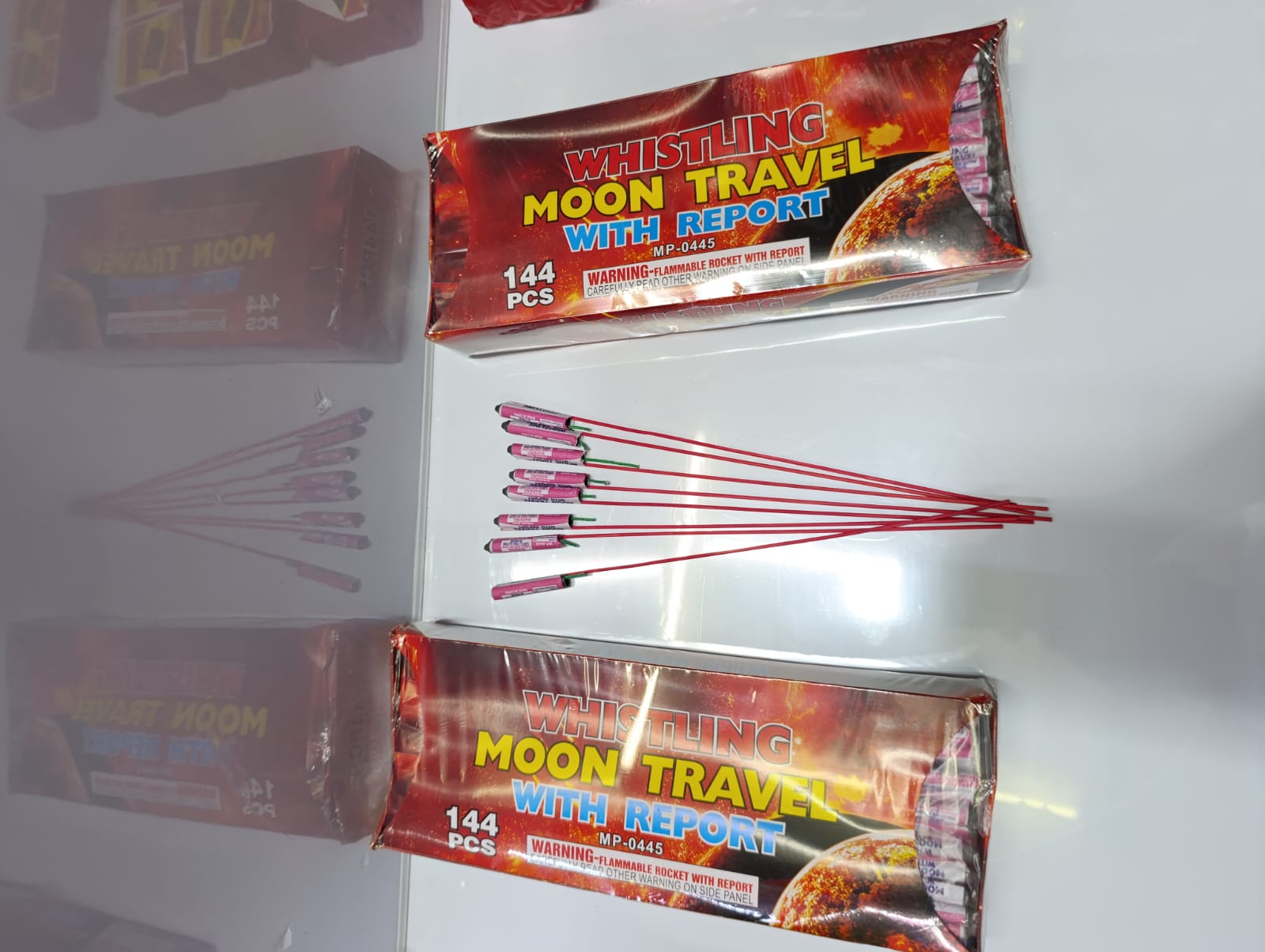 🎆 FIREWORKS. Sweet Home Small Whistling Moon Travel Rockets with Report Fireworks – 12 PCS