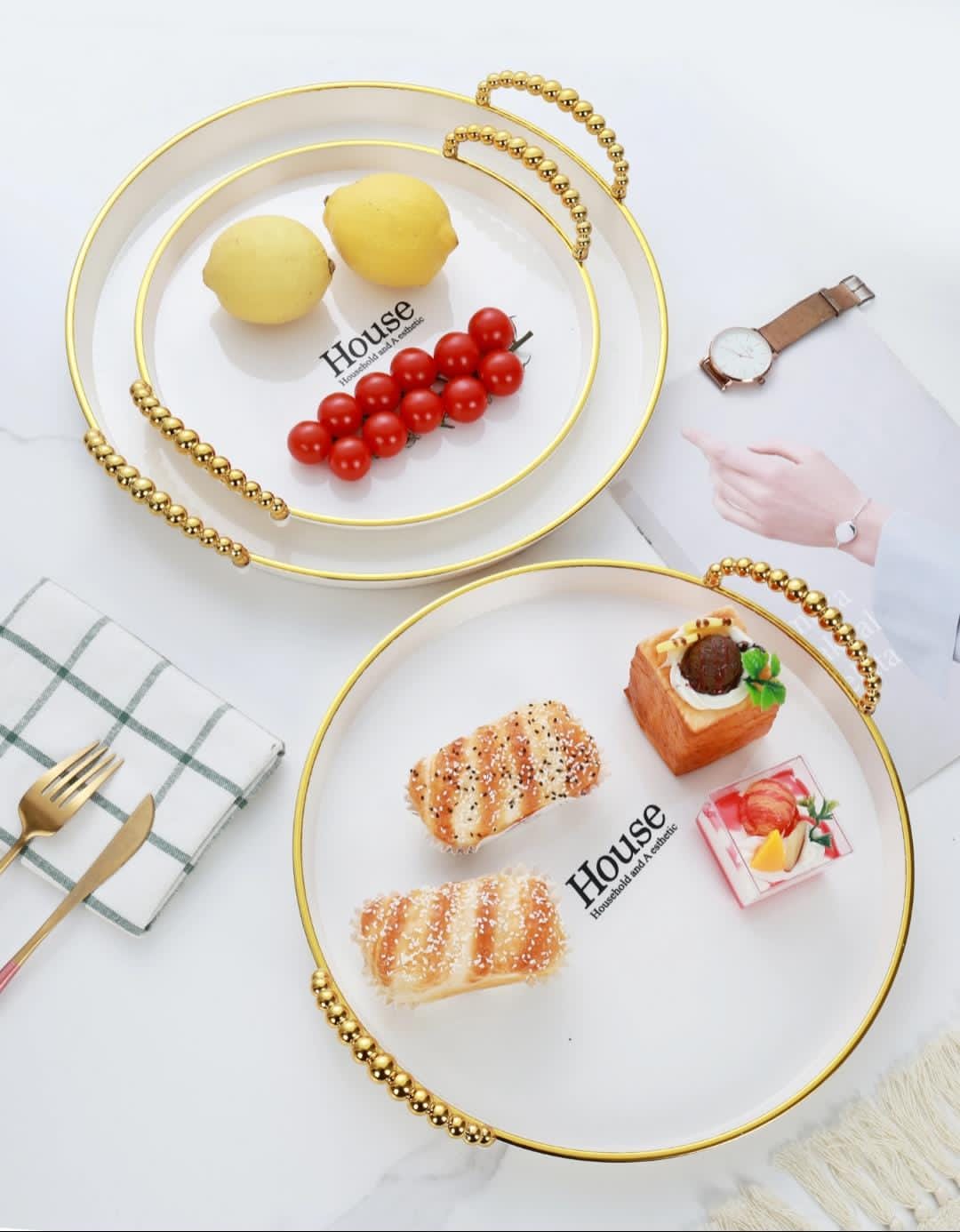 3 in 1 Acrylic Tray Set - Acrylic Serving/Tea/Breakfast/Dining Tray Set