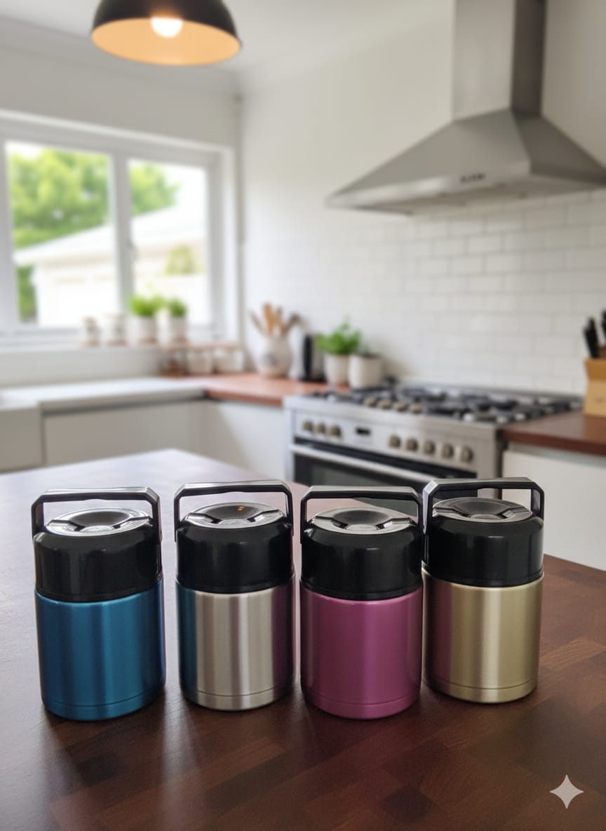 800 ML FOOD FLASK.  Stainless steel, Double Walled Insulated, Unbreakable vacuum food flask.