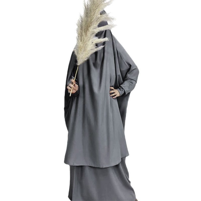 New product selection: Cross border Middle East dress, Muslim temperament, solid color, daily travel robe set, dress robe