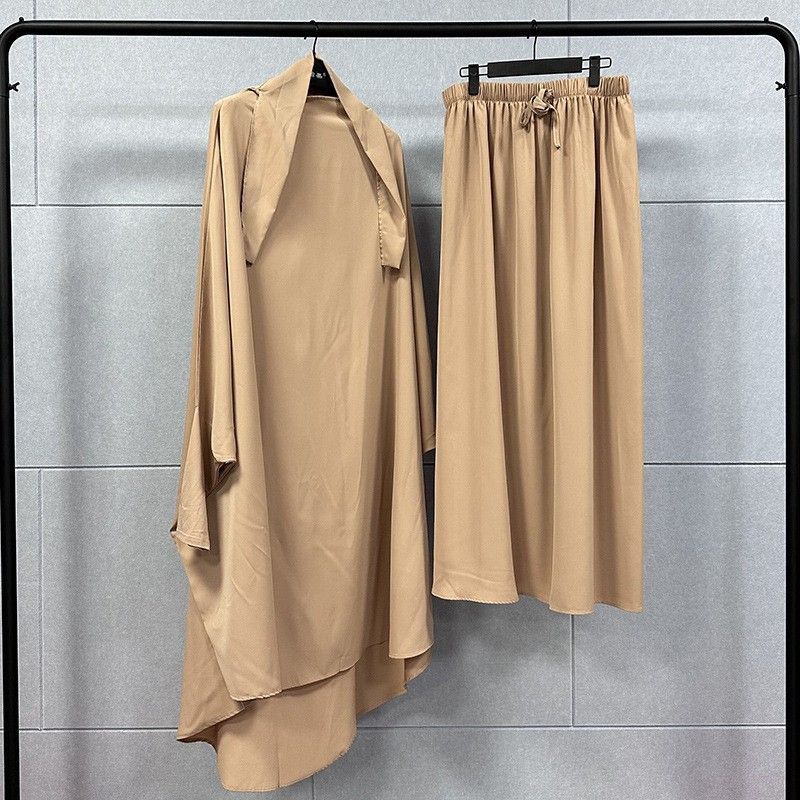 New product selection: Cross border Middle East dress, Muslim temperament, solid color, daily travel robe set, dress robe