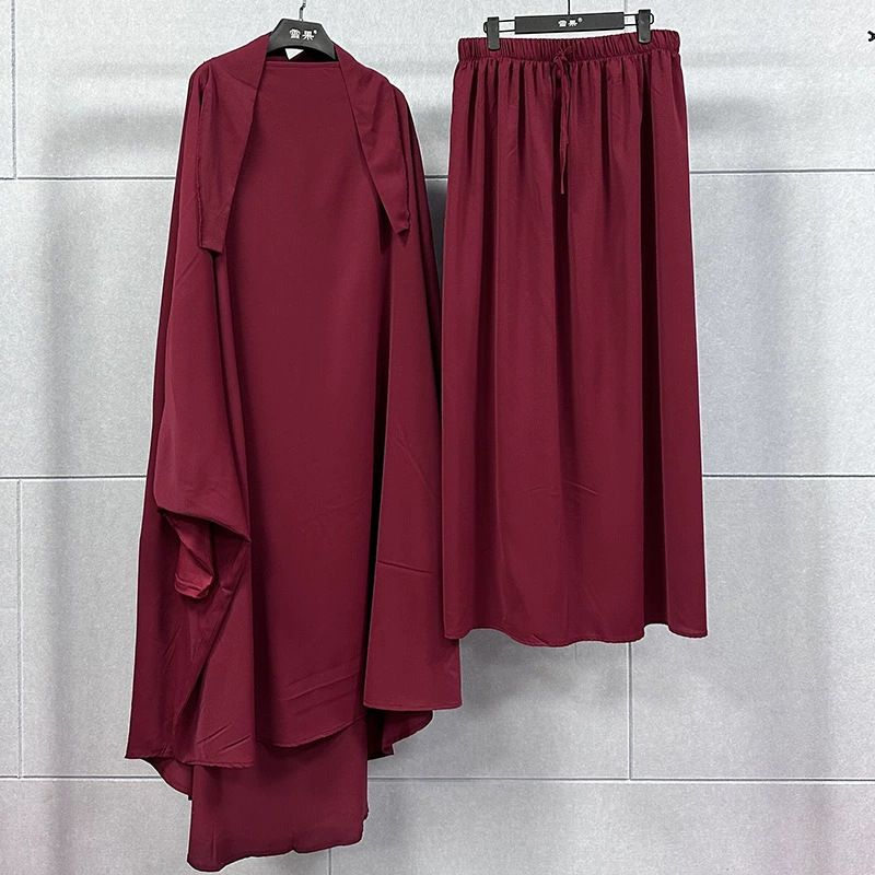 New product selection: Cross border Middle East dress, Muslim temperament, solid color, daily travel robe set, dress robe