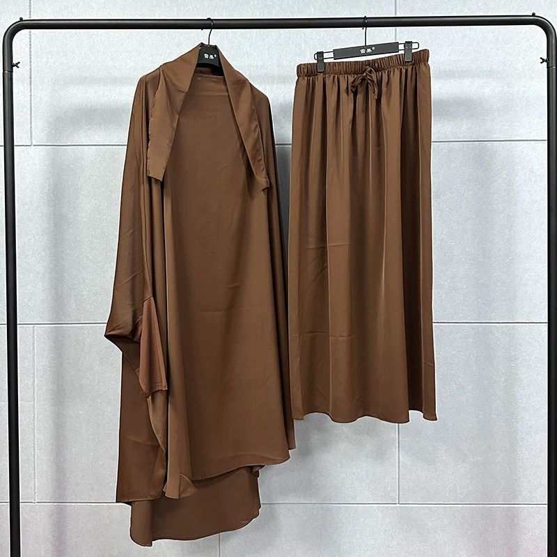 New product selection: Cross border Middle East dress, Muslim temperament, solid color, daily travel robe set, dress robe
