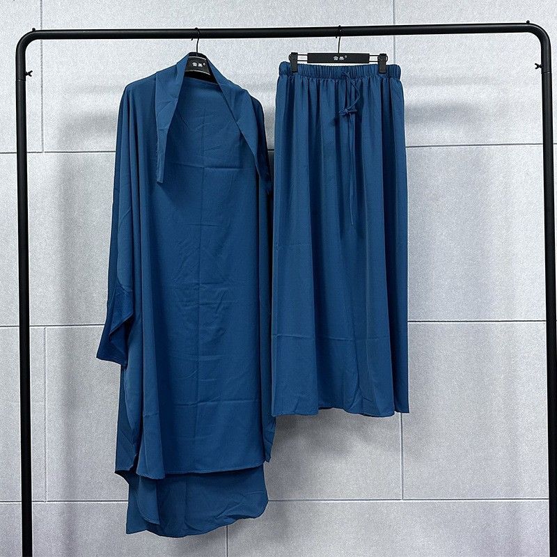New product selection: Cross border Middle East dress, Muslim temperament, solid color, daily travel robe set, dress robe