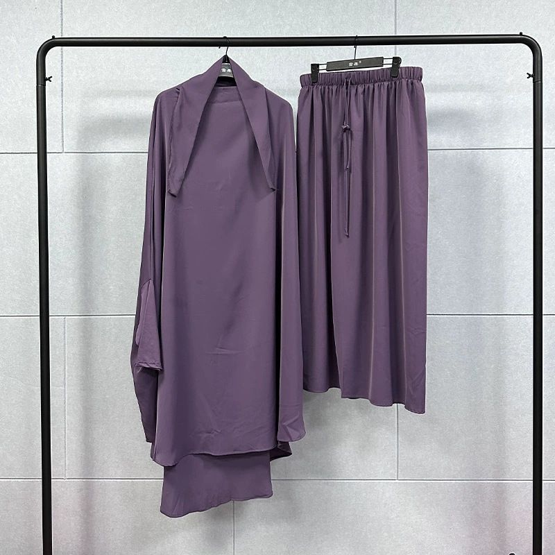New product selection: Cross border Middle East dress, Muslim temperament, solid color, daily travel robe set, dress robe