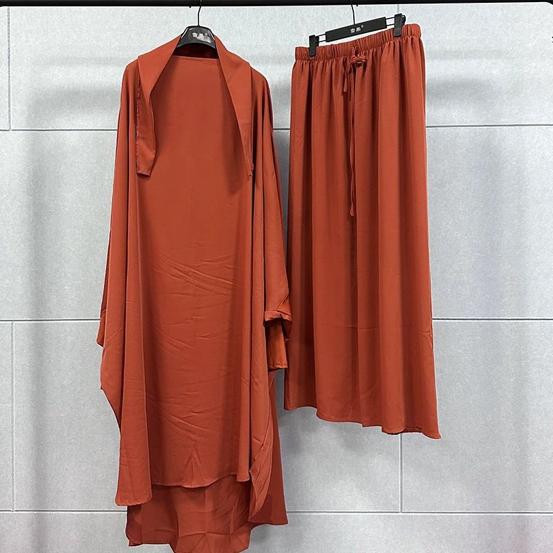 New product selection: Cross border Middle East dress, Muslim temperament, solid color, daily travel robe set, dress robe