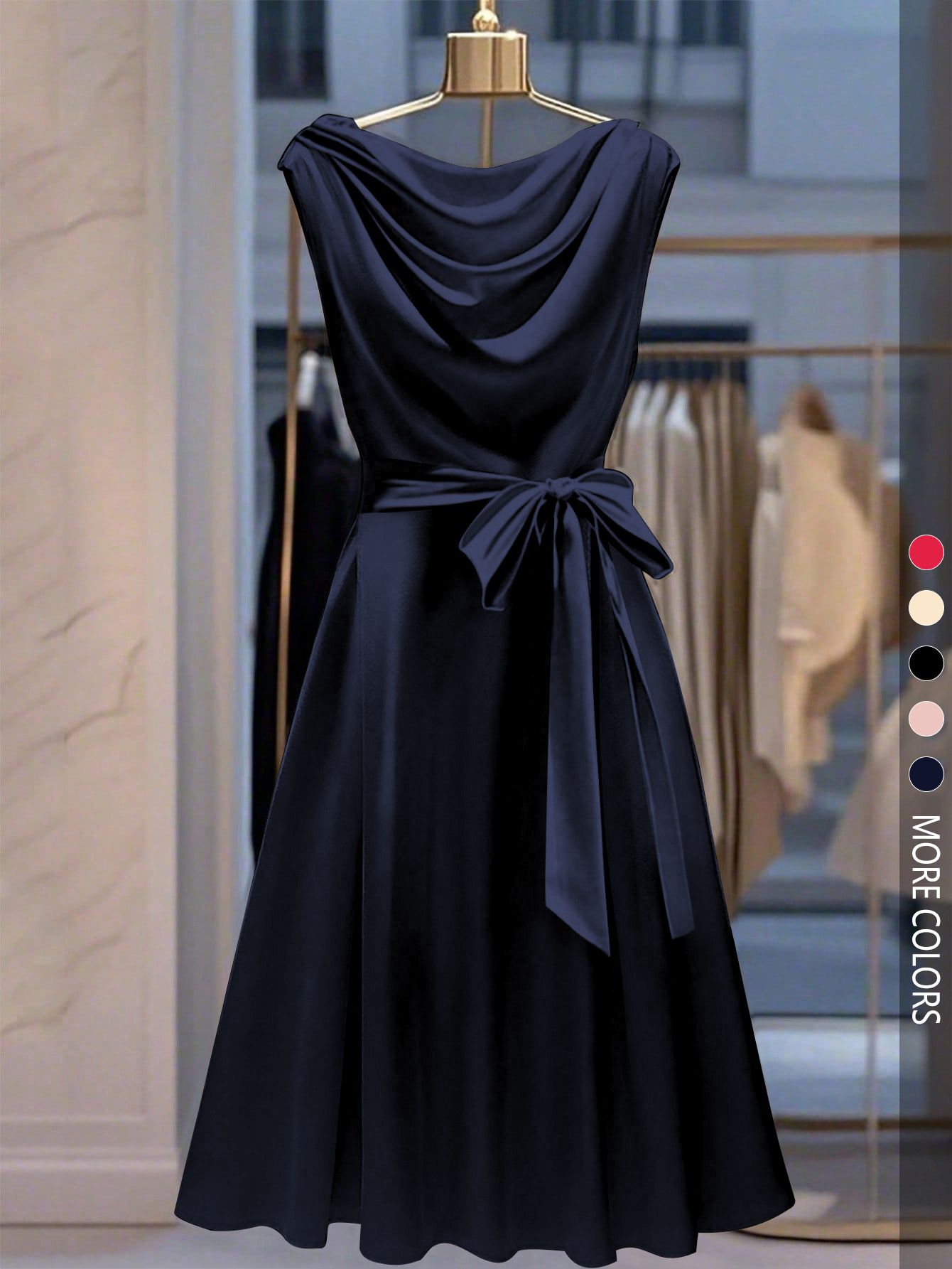 New Product Selection 709 European and American Women's Summer New Collection Amazon AliExpress Women's Fashion Sleeveless Swinging Collar Casual Dress