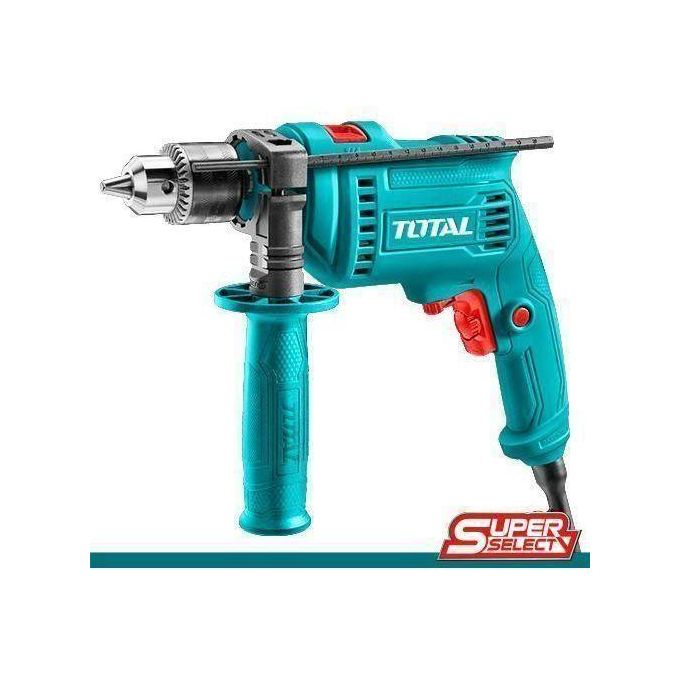 TOTAL Heavy duty 680W Impact Drill, 0-3000rpm 13mm Power Hammer Drills, Variable Speed Corded Drill Machine, Froward/Reverse Switch Electric Drill With Depth Gauge Home Improvement Construction Concre