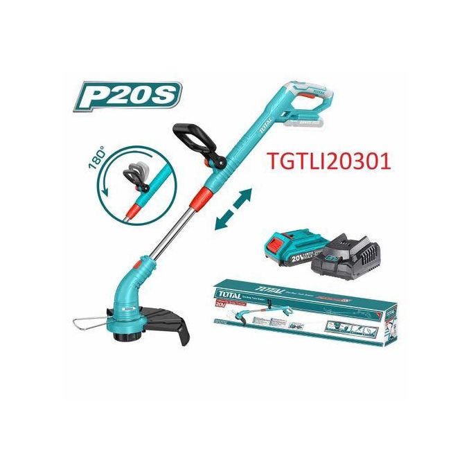 TOTAL Grass Trimmer Cordless Lithium Ion Grass Trimmer With Battery And Charger Brush Cutter String Trimmer