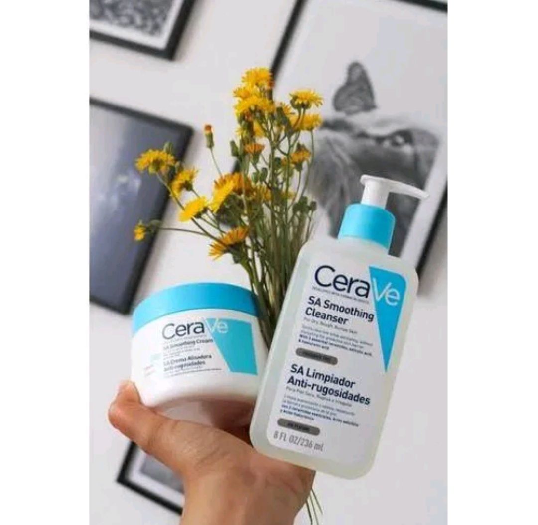 Cerav SA Smoothing Cleanser With Salicylic Acid For Dry Rough Skin + SA Smoothing Cream.