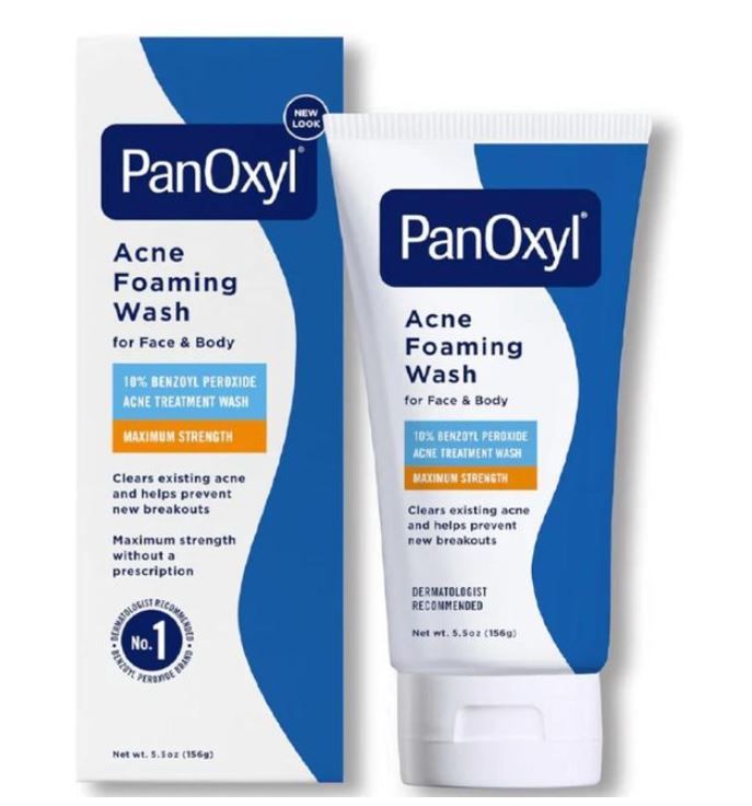 PanOxyl Acne Foaming Wash 10% Benzoyl Peroxide – Maximum Strength Acne Treatment Wash for Face & Body | Deep Pore Cleanser for Acne-Prone Skin | 5.5 oz