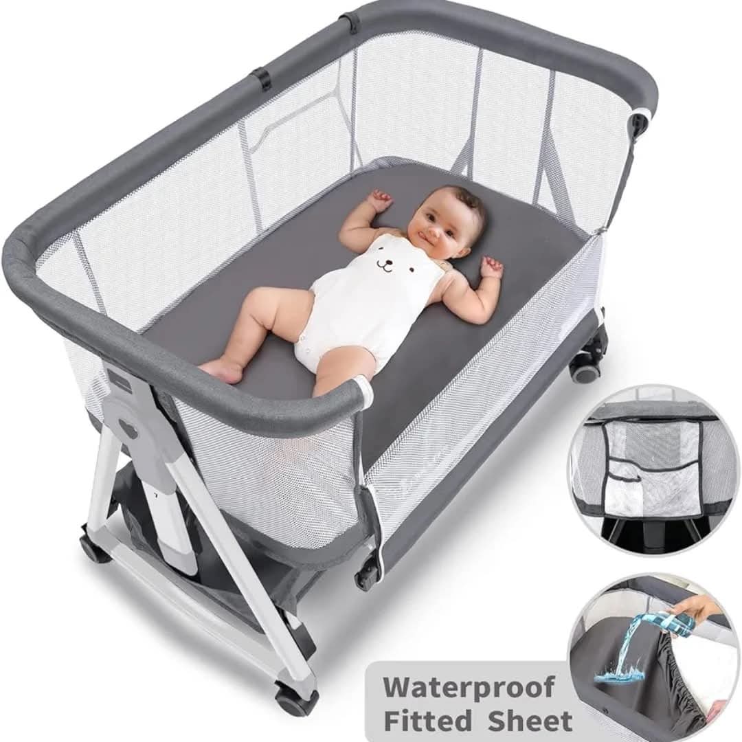 Baby Bassinet, bedside sleeper,bedside crib for baby,portable baby bassinets,6 Height Adjustable Baby Bed, Foldable Baby Bed to Bed for Infant/Baby/Newborn,with Mosquito Nets, Comfortable Mattresses