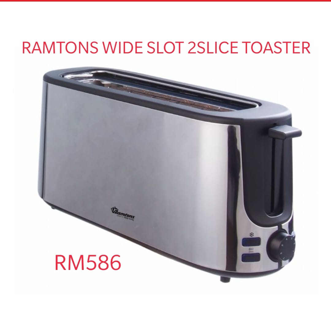 Ramtoms Wide slot kitchen 2 slices Toaster with 1Year Warranty