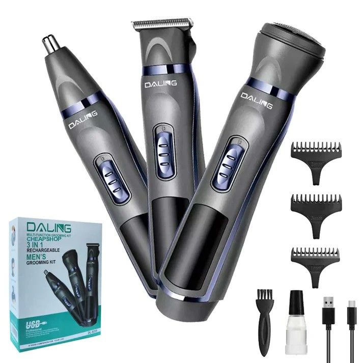 3-1 Professional stainless steel electric home use shaver...suitable for nose trimmer,Hair trimmer,and Beard trimmer/smoother  Grooming kit/set