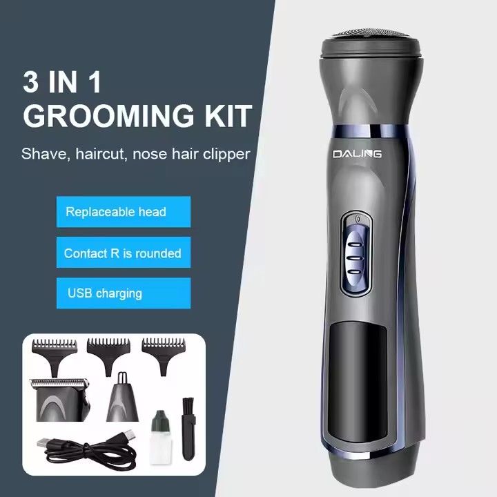 3-1 Professional stainless steel electric home use shaver...suitable for nose trimmer,Hair trimmer,and Beard trimmer/smoother  Grooming kit/set
