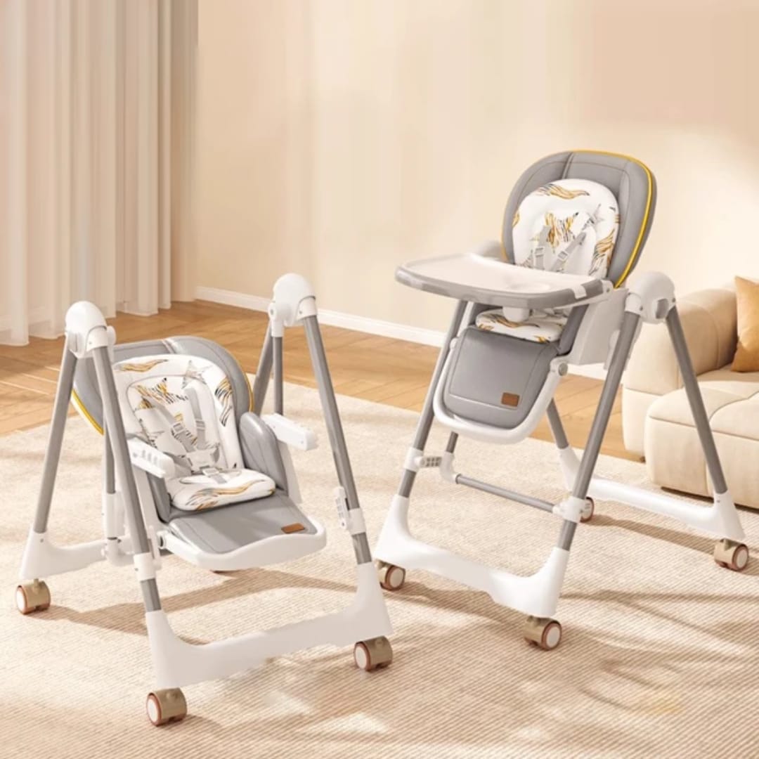 New arrival! StarAndDaisy Galaxy 2 in1 Rocking Baby High Chair for Boys and Girls Dining Chair 4 Level Reclining Position, Adjustable Height, Locking Wheels, 5 Point Safety Belt
