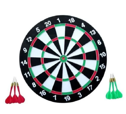 Dart Board Game Set - 17'' Double Sided Usable Dartboard with FREE 6 Steel Tip Darts, Excellent Indoor & Outdoor Party Game