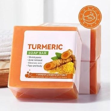 3 Packs Sadoer Turmeric Soap Bar + Serum + Cream Skin Care for Shower, Smoothing and Cleanses Skin Face Wash Soap Face Serum, Face Wash Oily Skin Bar Soap for Face and Body (Serum Soap Set)