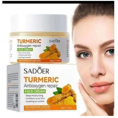 SADOER Turmeric Face Cream – Antioxidant-Rich Face Cream for Deep Moisturization, Acne Prevention & Skin Repair