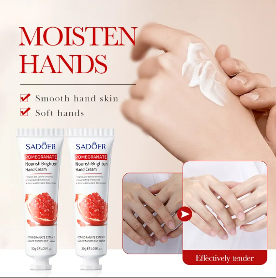 SADOER Pomegranate Whitening Hand Cream – Deep Hydration & Brightening for Soft, Youthful Hands