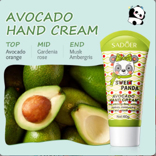 SADOER Sweet Panda Avocado Hand Cream – Ultra-Nourishing Moisturizer for Silky Soft Hands