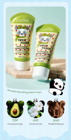 SADOER Sweet Panda Avocado Hand Cream – Ultra-Nourishing Moisturizer for Silky Soft Hands
