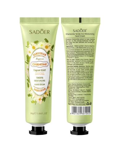 SADOER Chamomile/Chamome Hand Cream – Soothing Relief for Sensitive & Stressed Hands. Calming Care for Overworked Hands