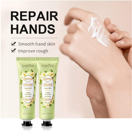 SADOER Chamomile/Chamome Hand Cream – Soothing Relief for Sensitive & Stressed Hands. Calming Care for Overworked Hands