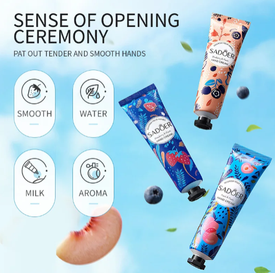 SADOER Strawberry & Plant Extract Hand Cream – Sweet Hydration for Silky Soft Youthful Hands.A Berry-Licious Treat for Your Skin!