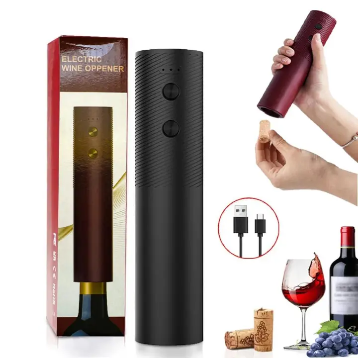 Rechargeable Electric Wine Bottle Opener Automatic Red Wine Corkscrew Rechargeable Wine Opener One-click Button Wine Tools Kitchen Products