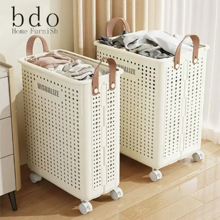 Foldable Multipurpose Laundry Basket With Wheels Hamper Basket With Wheels Large Folding Dirty Clothes Basket Multifunction Organizer For Dirty Clothes