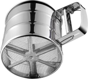 Premium Stainless Steel Flour Sieve with Comfort Handle  Fine Mesh Sifter for Baking, Confectionery Sugar Dusting & Straining