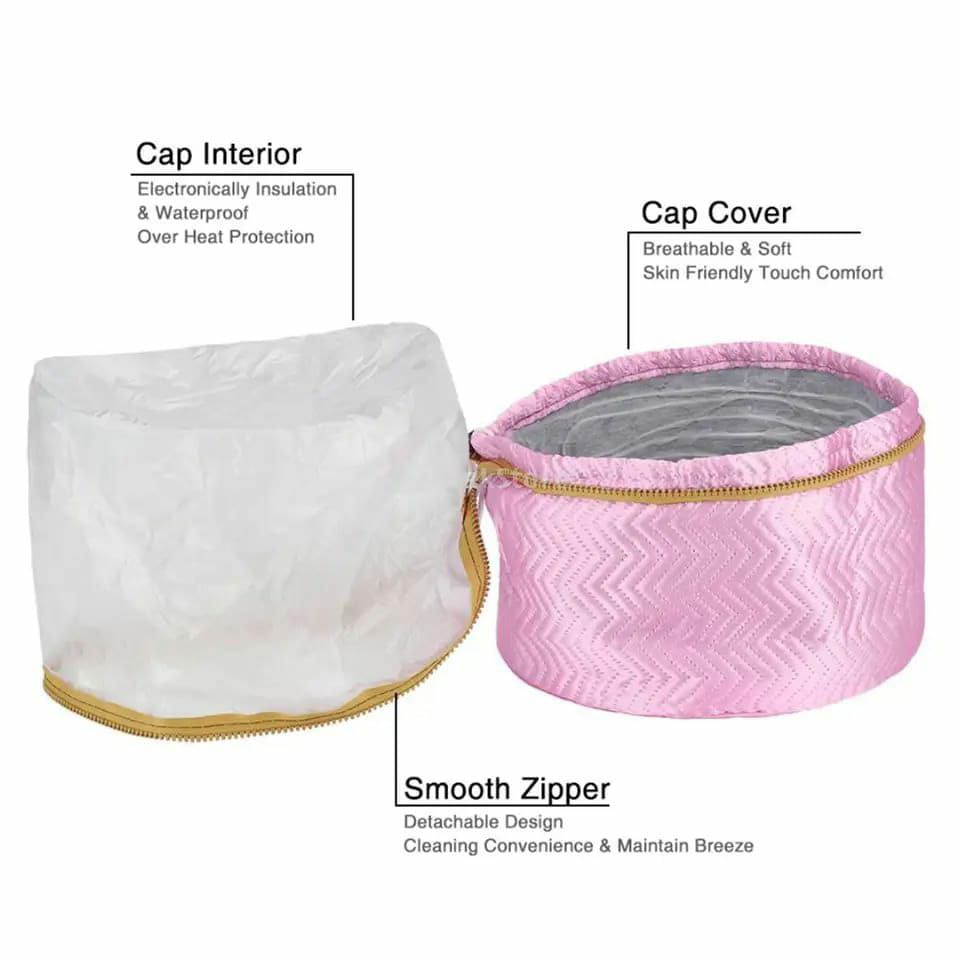 Thermal Treatment Hair Cap Heating Hair Steamer Nourishing Care Accessories Bonnets for Women Hair Dryer Home Spa Salon Styling