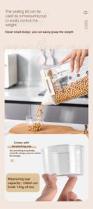 2.3L Storage Tank Plastic Moisture-proof Airtight Laundry Detergent Powder Cereal Storage Box with Measuring Cup Jar Kitchen Items