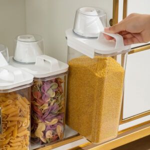 2.3L Storage Tank Plastic Moisture-proof Airtight Laundry Detergent Powder Cereal Storage Box with Measuring Cup Jar Kitchen Items