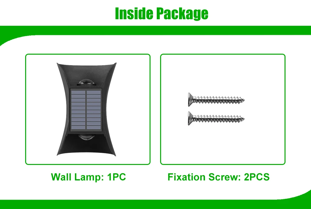 2 Pieces Set Up and Down Wall Light Outdoor Solar Energy Powered LED Lights ABS Exterior CCT Switchable Solar Lamp IP65 Outside Wall lamp