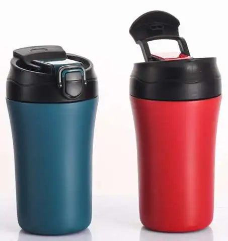 350ML Coffee Travel Mug With Straw Thermos Bottle for Hot Drink Stainless Steel Cup Thermal Insulated Vacuum Flask Leakproof Drinkware