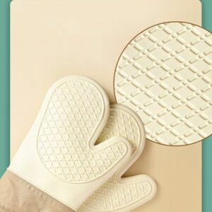 1 Pair Oven Silicone Gloves Anti-scald Gloves Cute Oven Mitt Heat Resistant Gloves Microwave Oven Baking Tools Kitchen