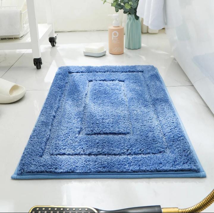 Double Frame Velveteen Bathroom Mat Floor Mat Indoor Non Slip Door Mat Dirt Trap Absorbs Water Comfortable Bathroom Mats