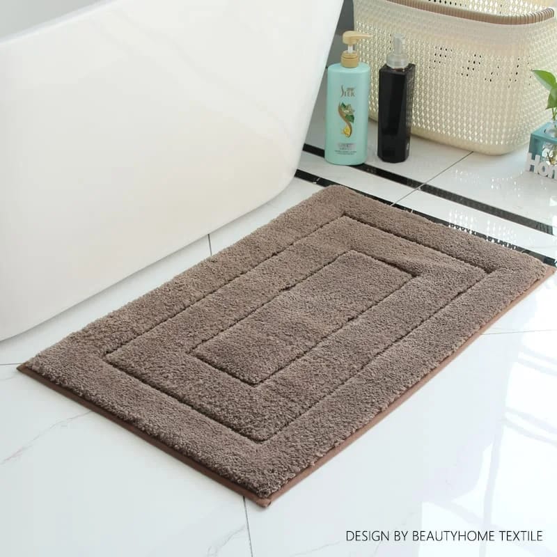 Double Frame Velveteen Bathroom Mat Floor Mat Indoor Non Slip Door Mat Dirt Trap Absorbs Water Comfortable Bathroom Mats