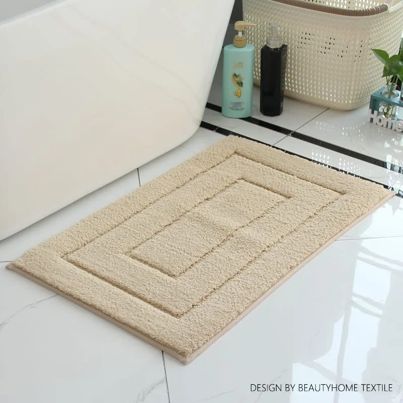 Double Frame Velveteen Bathroom Mat Floor Mat Indoor Non Slip Door Mat Dirt Trap Absorbs Water Comfortable Bathroom Mats
