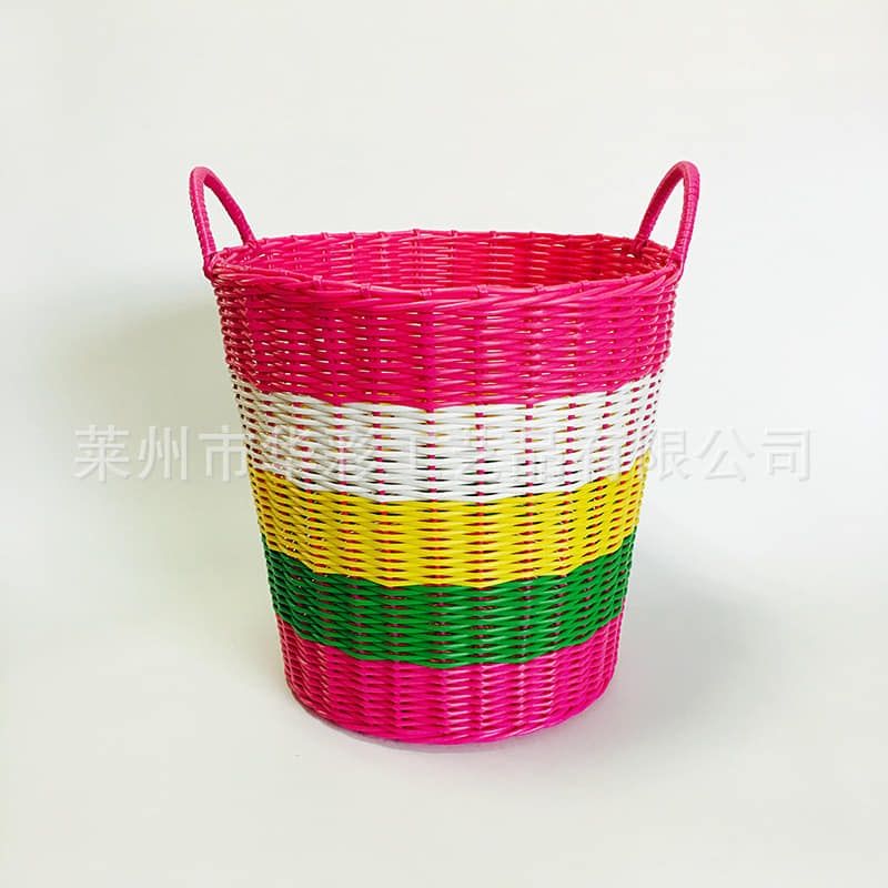 Rattan Woven Laundry Basket – Rattan-Style Storage for Toys, Dirty Clothes, and Household Items